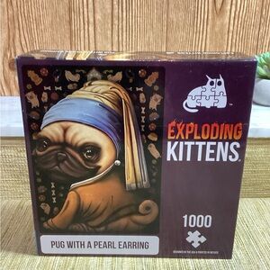 Exploding Kittens Pug with a Pearl Earring Puzzle - 1000 Pieces